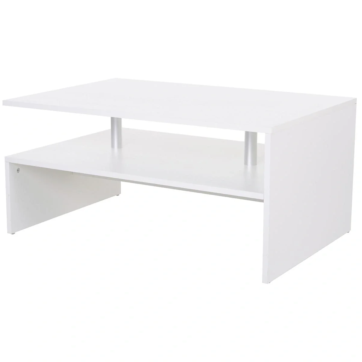 Beistelltisch Couchtisch moderner Kaffeetisch stabiler Teetisch Wohnzimmertisch mit praktischer Ablage, E1 Spanplatte, A - 4