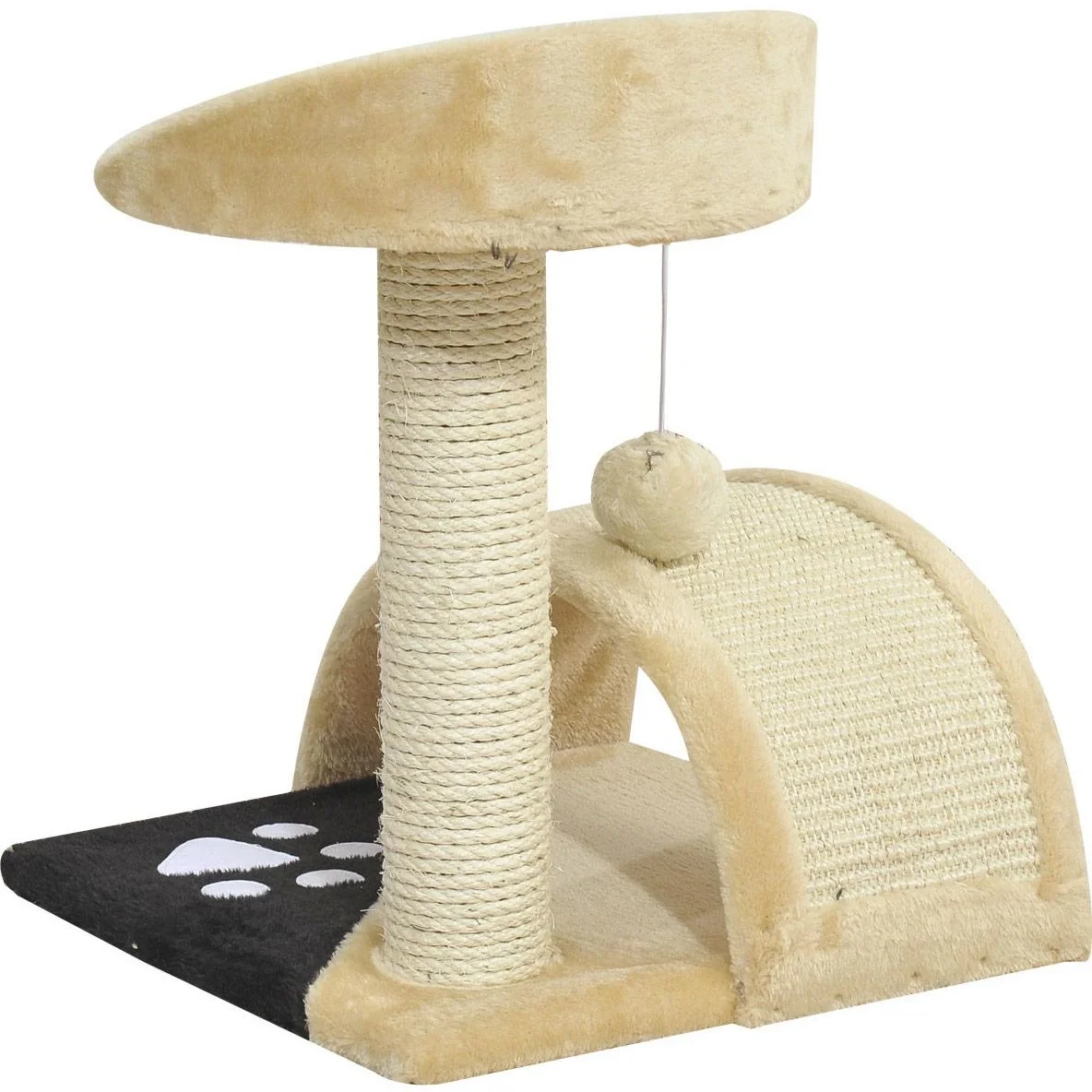 Katzenbaum mit Plüsch beige - 1