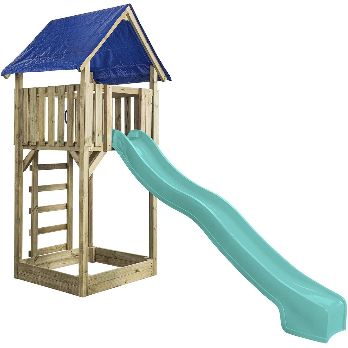 Spielturm Lisa mit Rutsche Türkis - 3