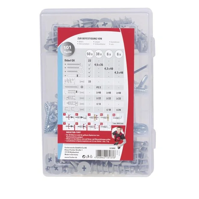 Universaldübel UX Meister Box mit Schrauben, Haken, 101 tlg. - 4