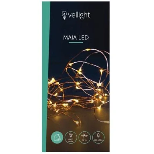 Vellight Weihnachtsbeleuchtung - 12m - 120 LEDs - Warmweiß - Innenbeleuchtung - 4