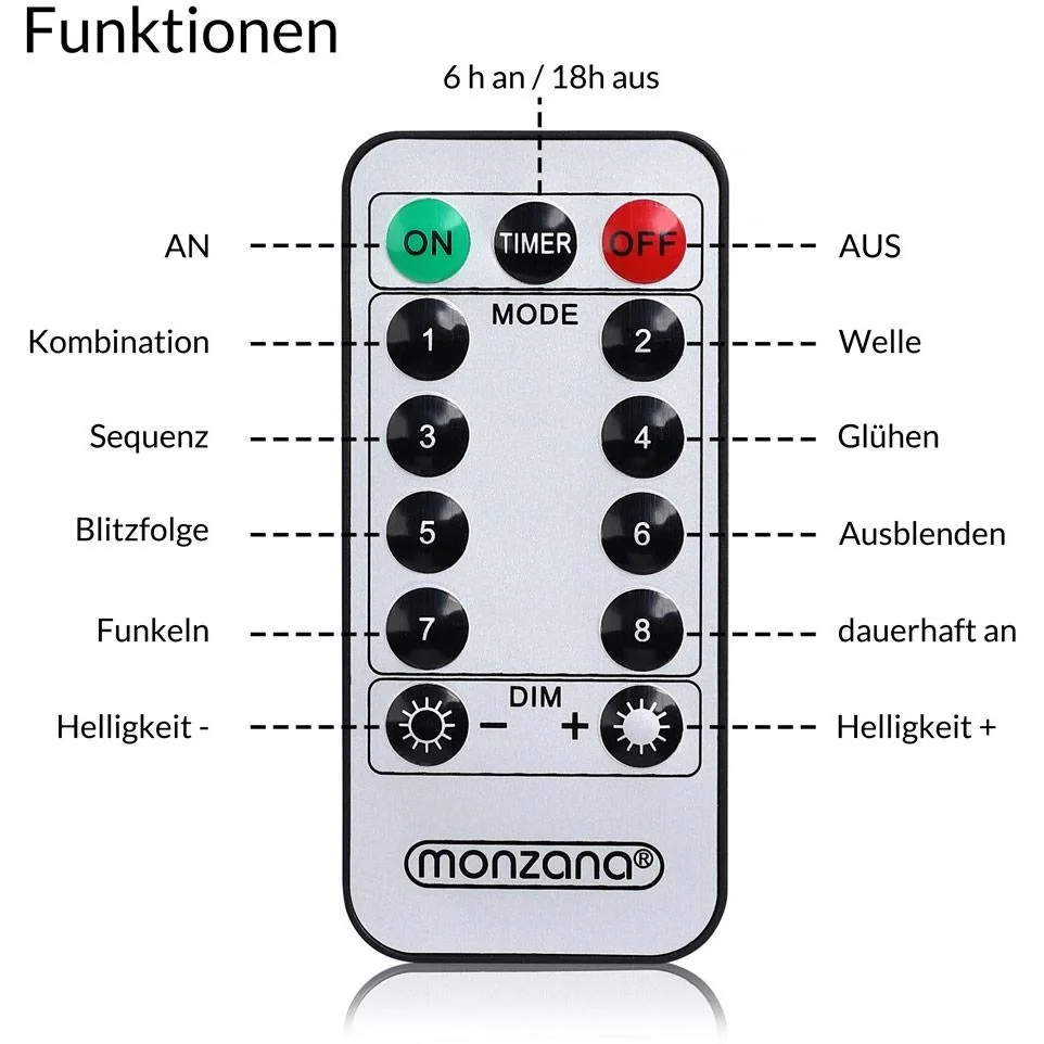 LED-Kette fallender Regen weiß und Fernbedienung - 6