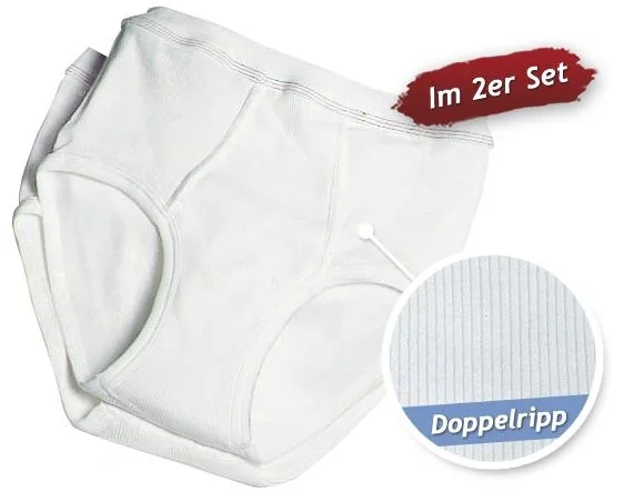 Sportslip, Doppelripp, 2er Pack, weiss, Gr.9 - 3