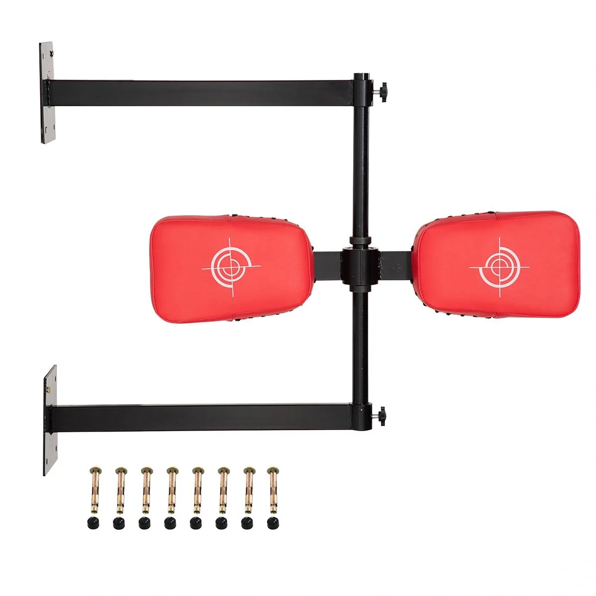 Drehbares Punchkissen Wandhalterung Reflex Bar Punch Pad für Training Kick Schild Stahl Kunstleder Rot 82 x 65 x 14 cm - 3