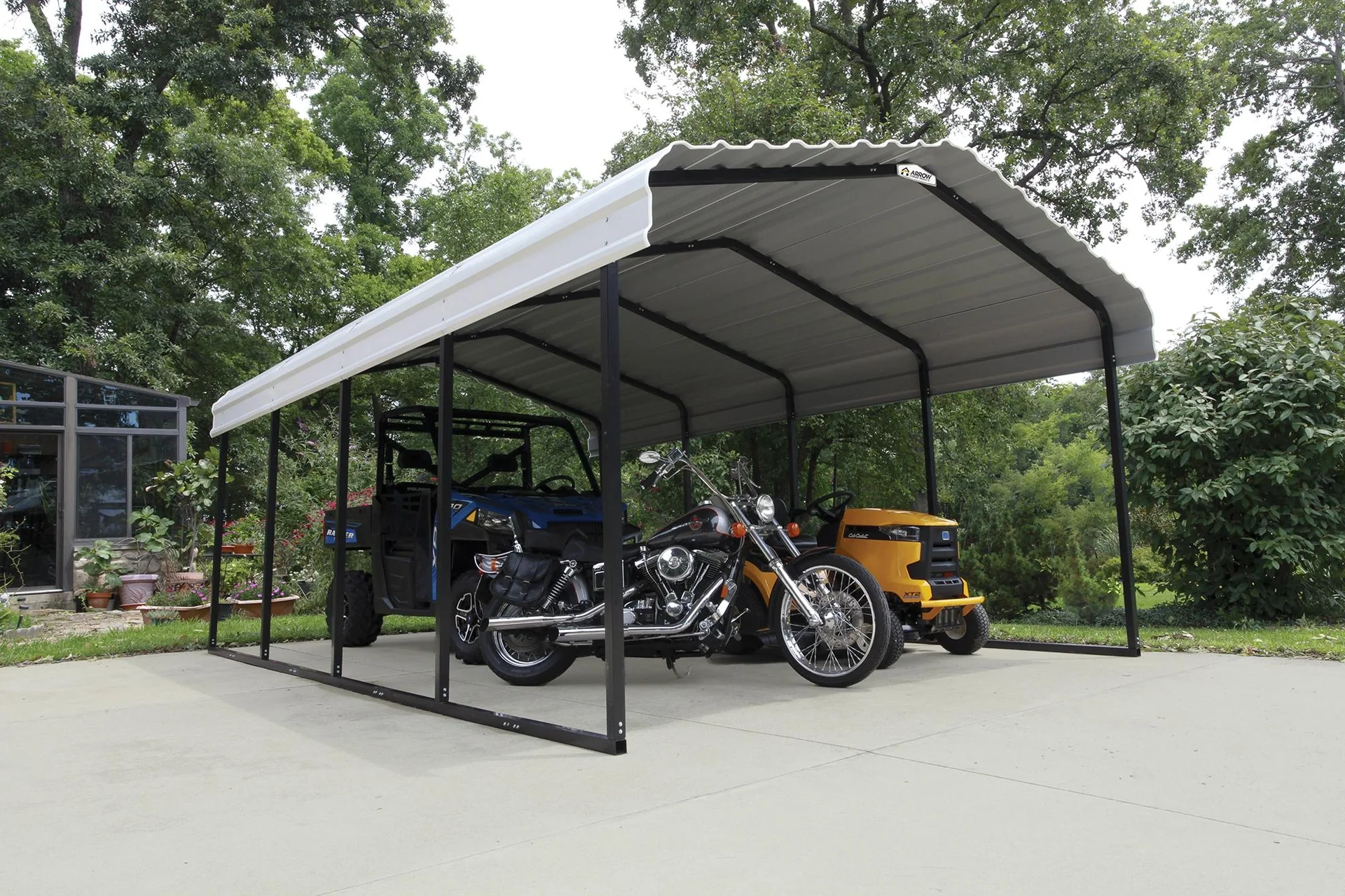 ShelterLogic Stahlcarport Neapel 370x610 cm beige/schwarz - 12