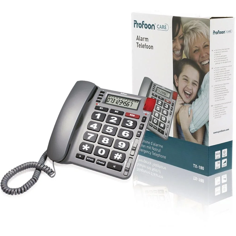 Notruftelefon mit Tasten Grau - 3