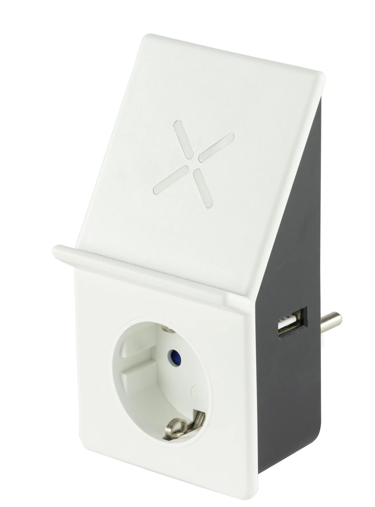 USB-Ladeadapter als Zwischenstecker mit Drahtloser- und USB-Ladefunktion - 1