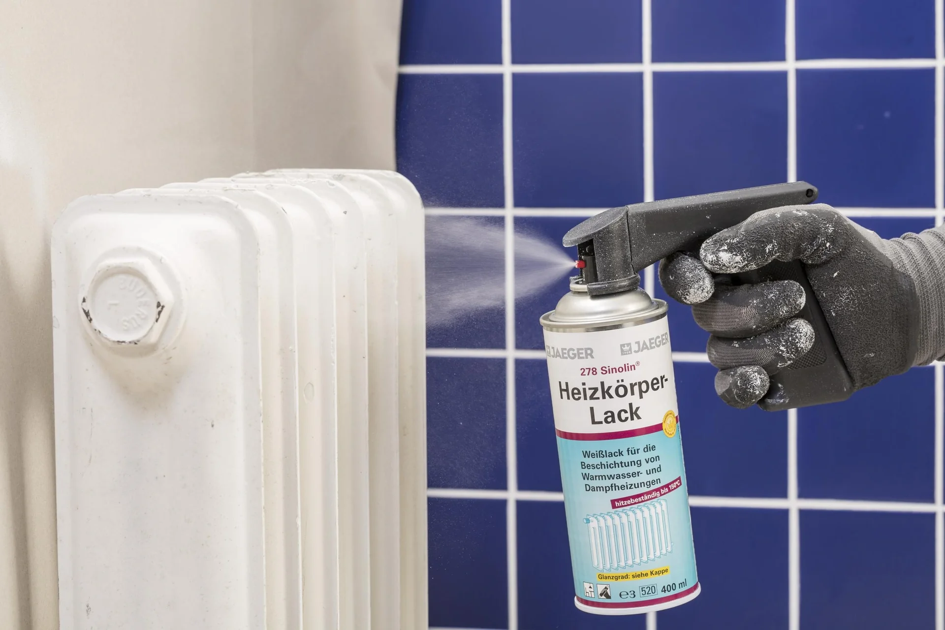 Heizkörperlackspray 400 ml, weiß hochglänzend - 6
