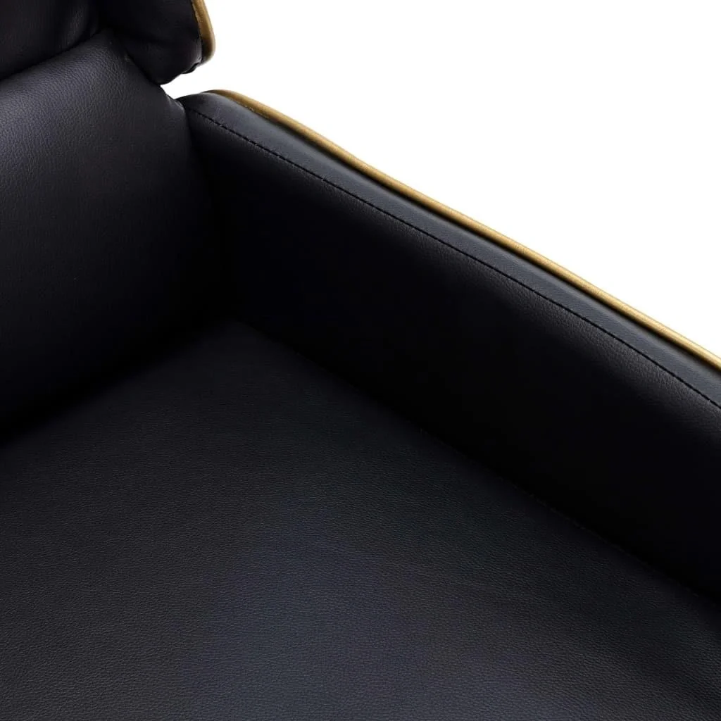 Massagesessel verstellbar Kunstleder schwarz und gold - 6