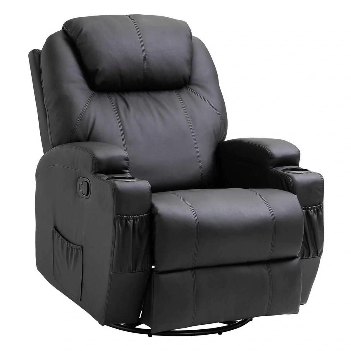 Massagesessel Relaxsessel Fernsehsessel Massagefunktion 5 Massage-Modi Liegefunktion PU-Leder Holz Metall Schaumstoff - 1