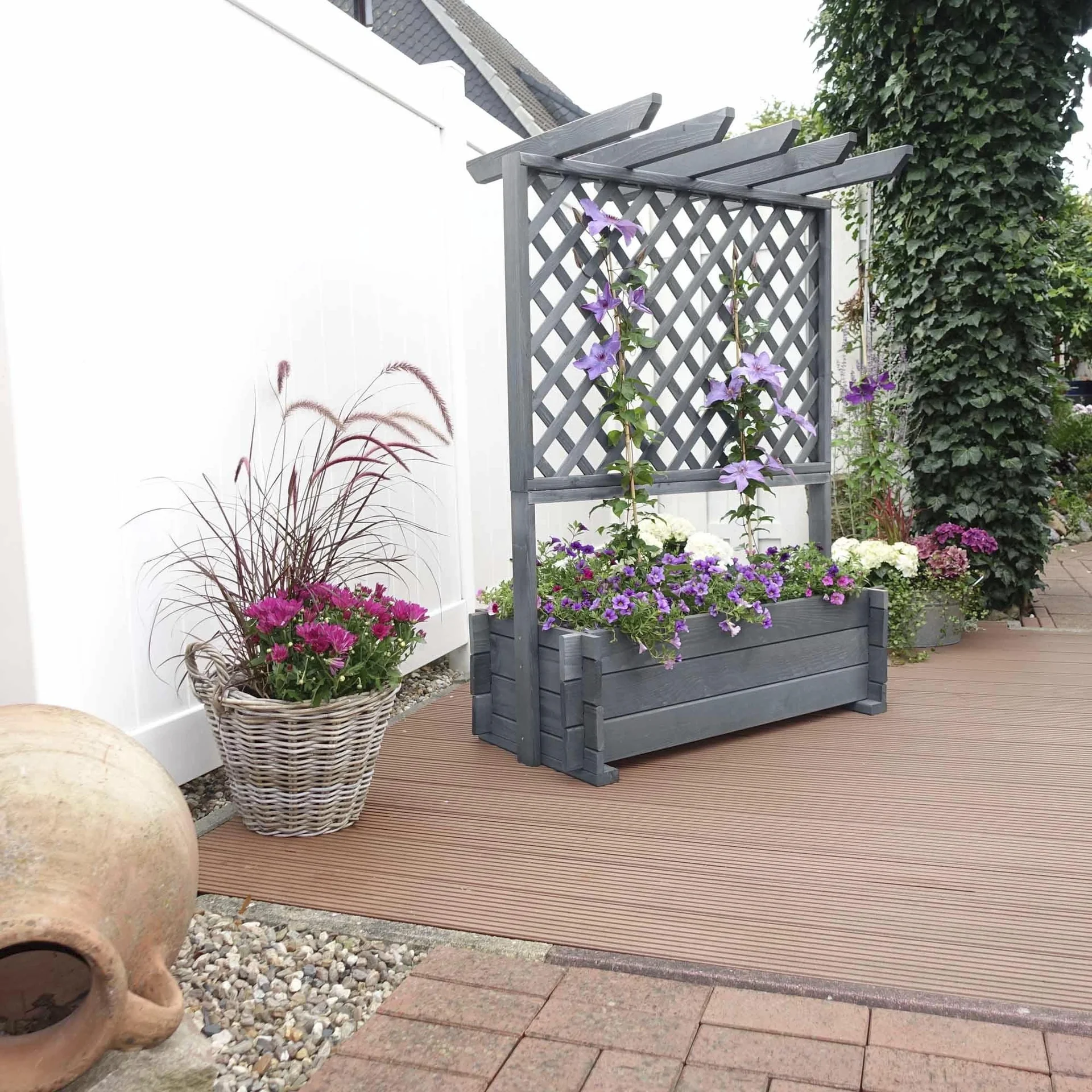 Rankkasten mit Pergola, grau - 2