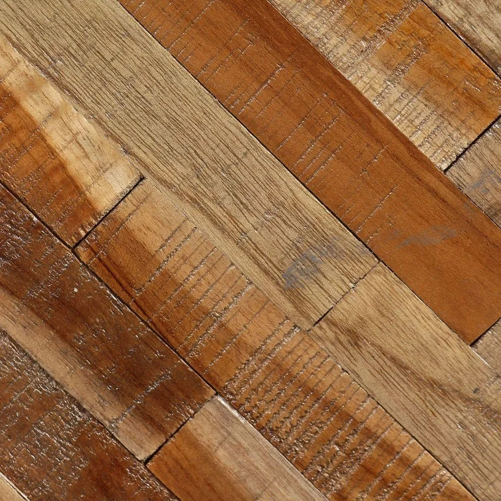 Couchtisch rund massiv recyceltes Teakholz - 6