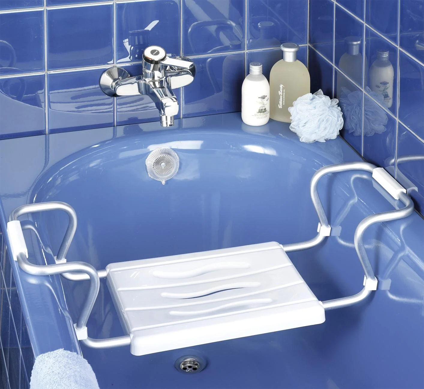 Badewannensitz Secura, weiß, ausziehbar, 120 kg Tragkraft - 5