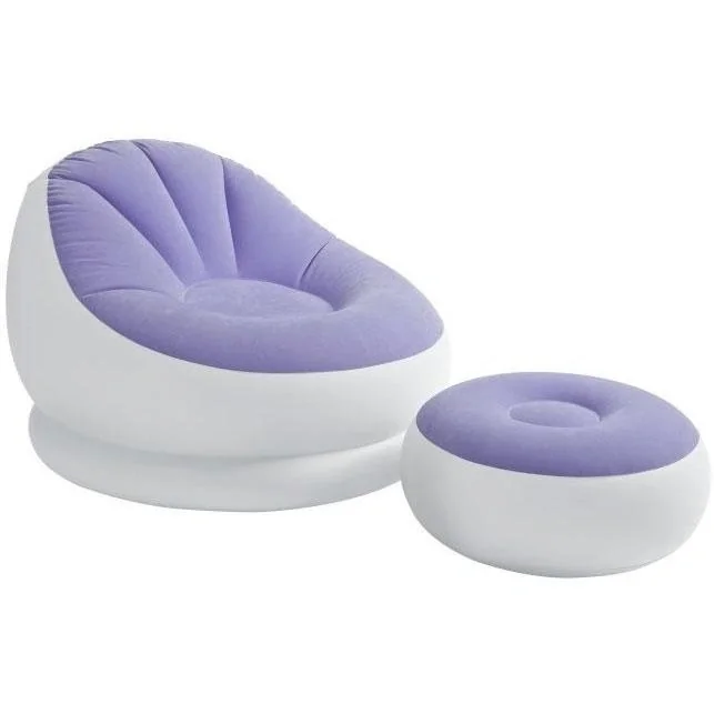 aufblasbare Sessel mit Ottomane lila - 1