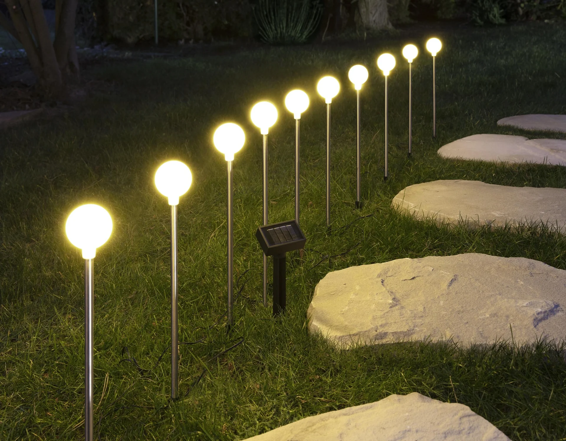 Solar Kugel Lichterkette mit Solarpanel, warmweiß - 3