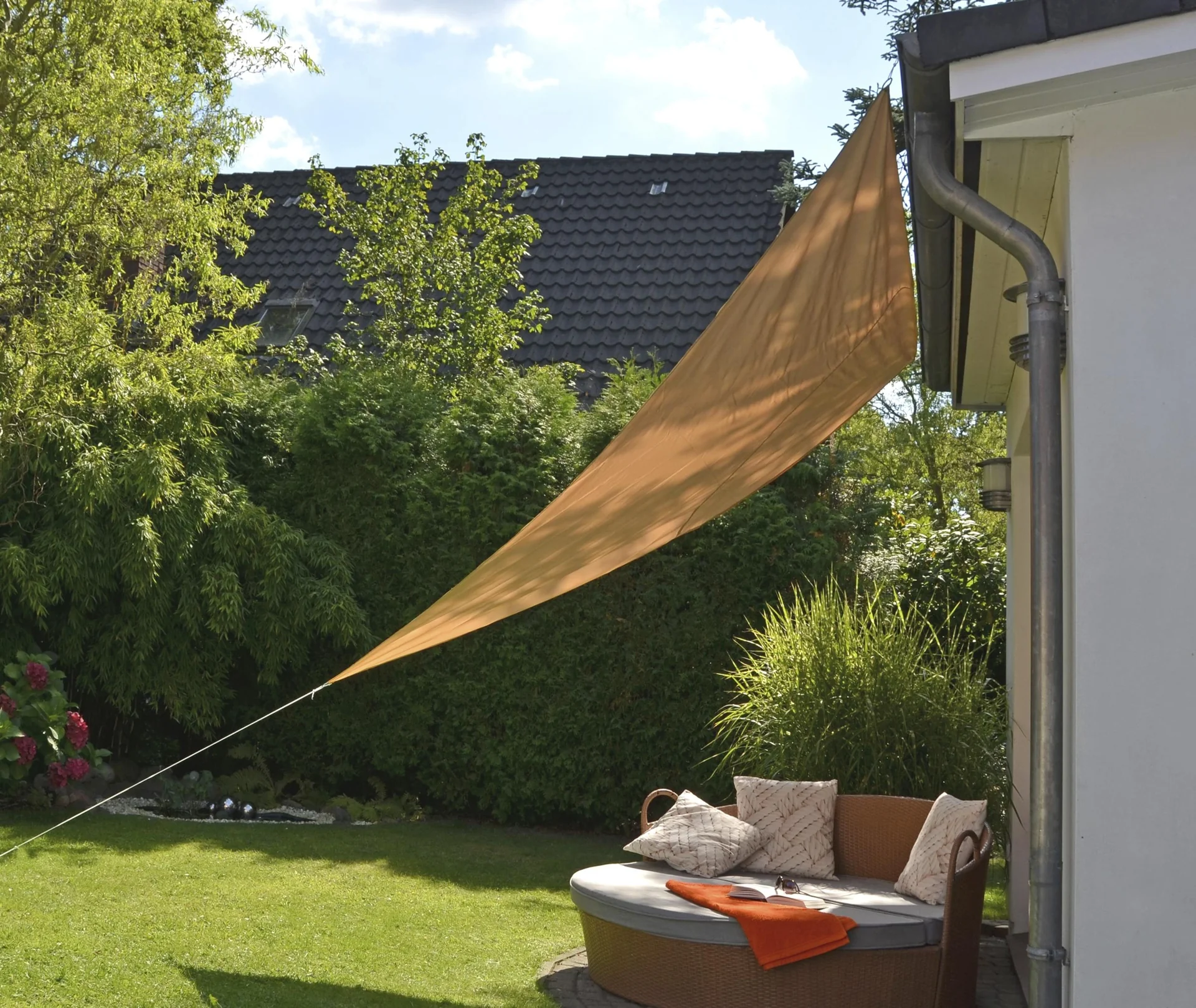 Sonnensegel, Polyester, Beige, 3,6 x 3,6 x 3,6 m - 2