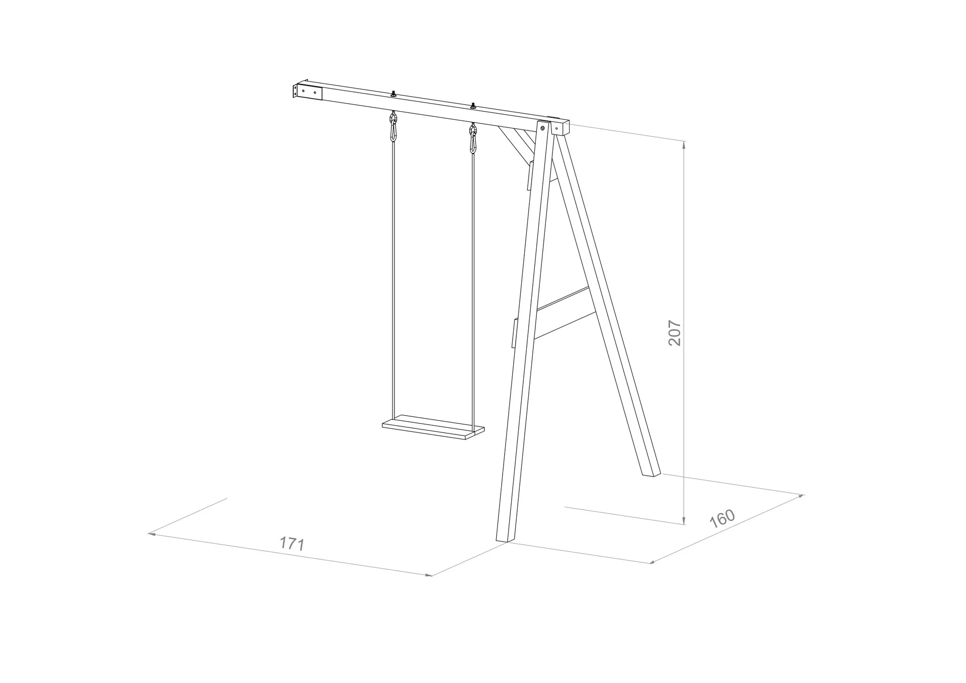 Single Swing Grey Wall mount - 2
