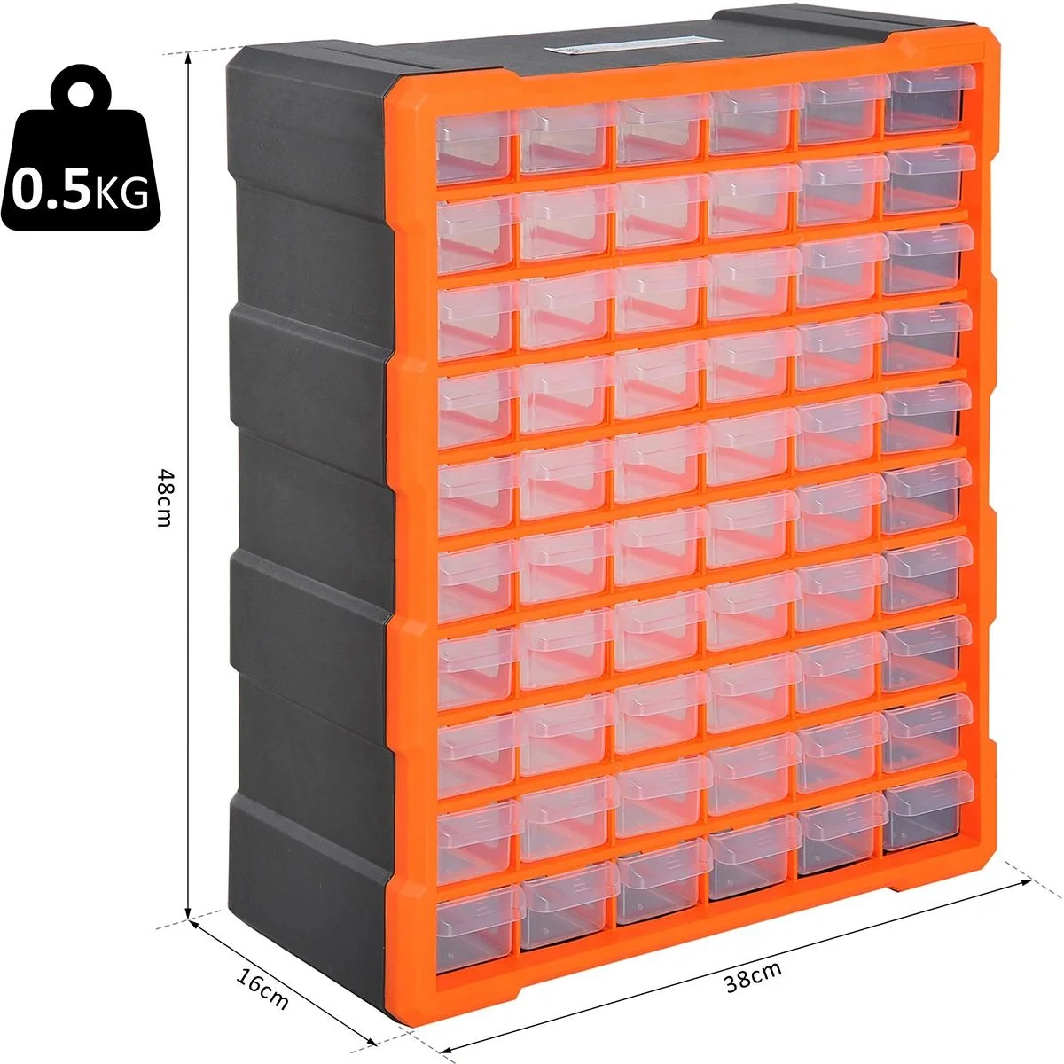 Kleinteilemagazin mit 70 Fächer orange - 2