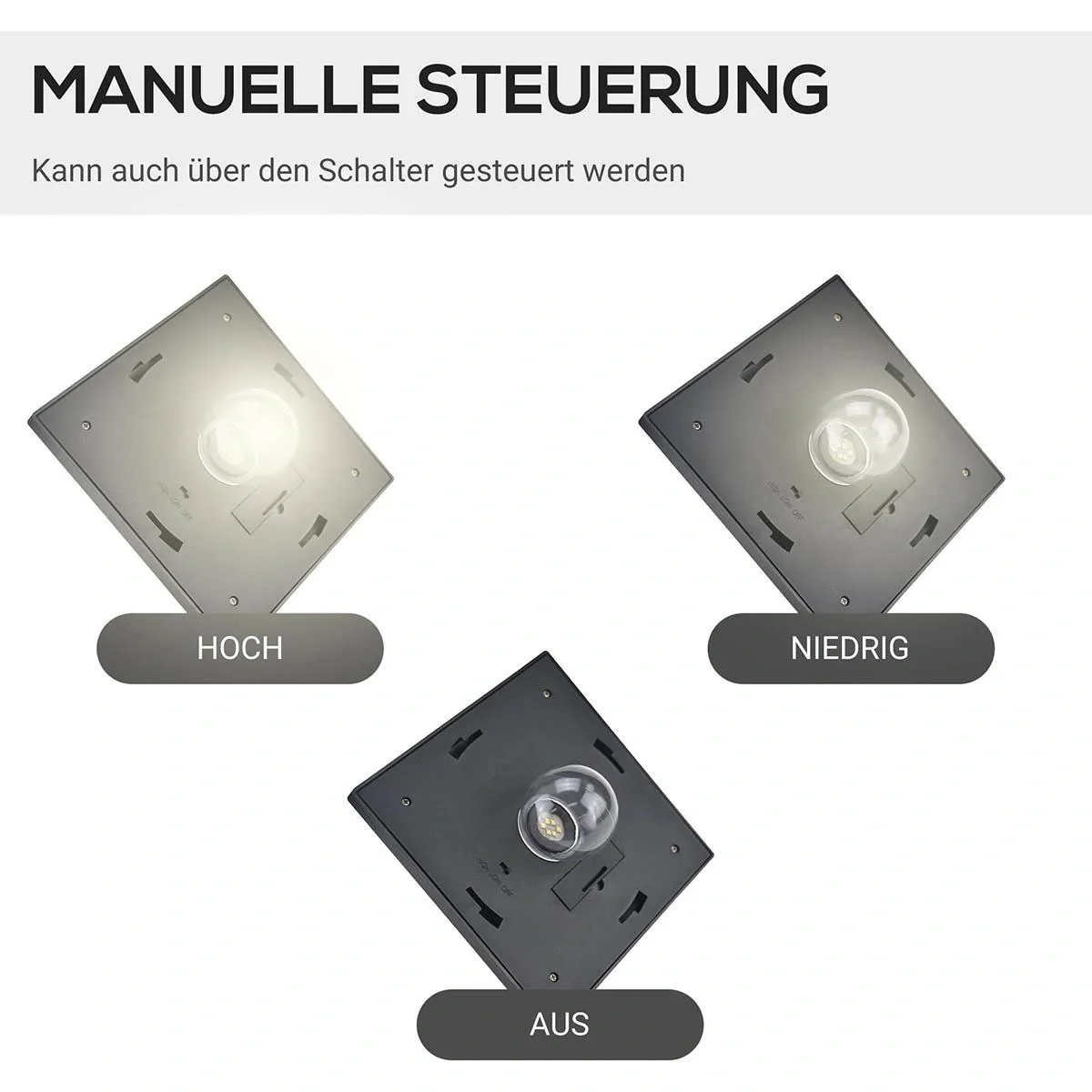 Solar Gartenlaterne mit 3 flammig Laterne Solarlaterne Wegleuchte mit LED 120 Lumen IP44 201 Edelstahl Schwarz 51,5 x 47 - 5