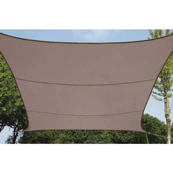 SONNENSEGEL - VIERECK - 5 x 5 m - BRAUNGRAU - 4