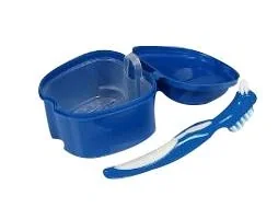 Prothesen-Reinigungs-Set, Blau, 3-teilig - 1