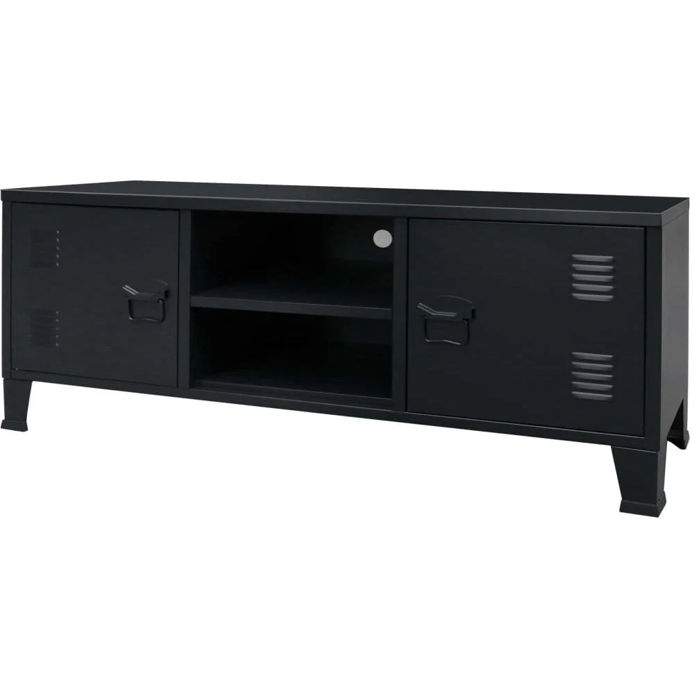 Tv-Schrank Industriestil 120x35x48 cm Metall schwarz - 1