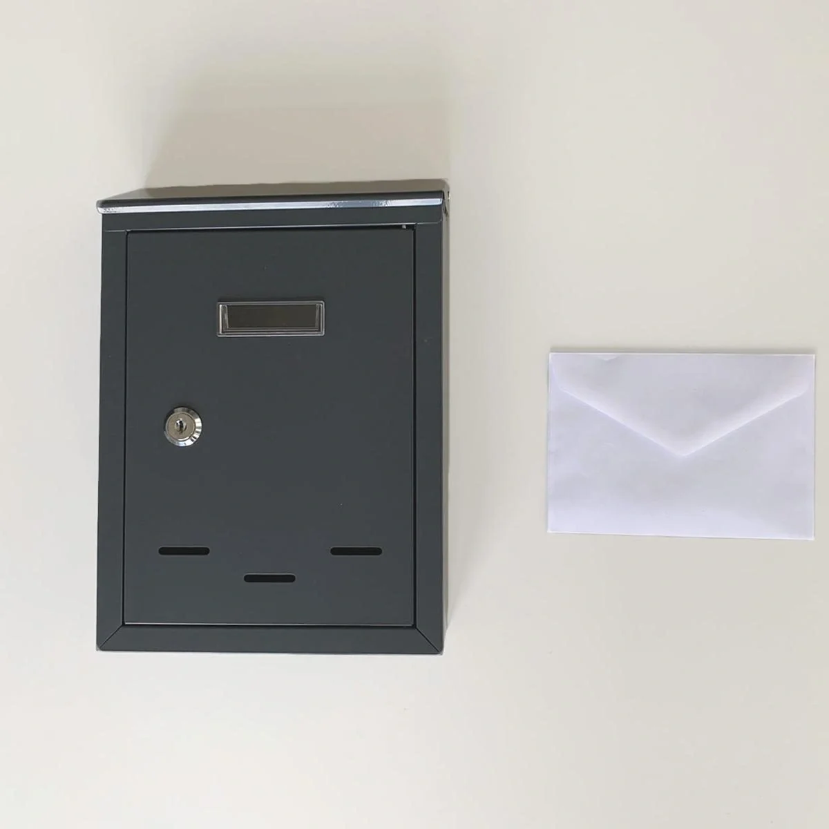 Briefkasten mit 2 Tasten - graphit - 285x200x60 mm - 2