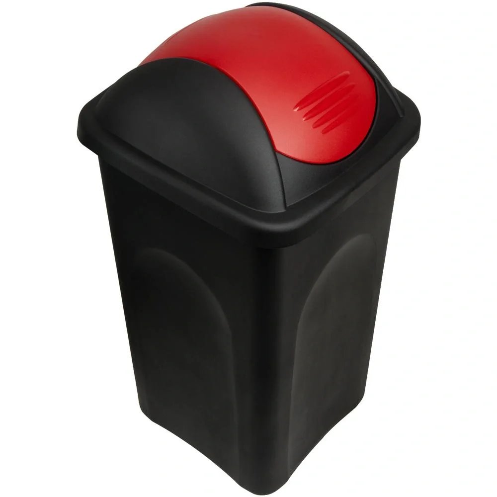 Abfallbehälter schwarz/rot 60 Liter - 2