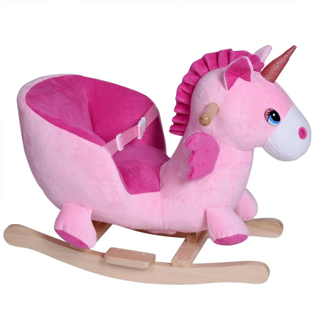 Schaukelstuhl Kinder Einhorn mit Sicherheitsgurt - 4