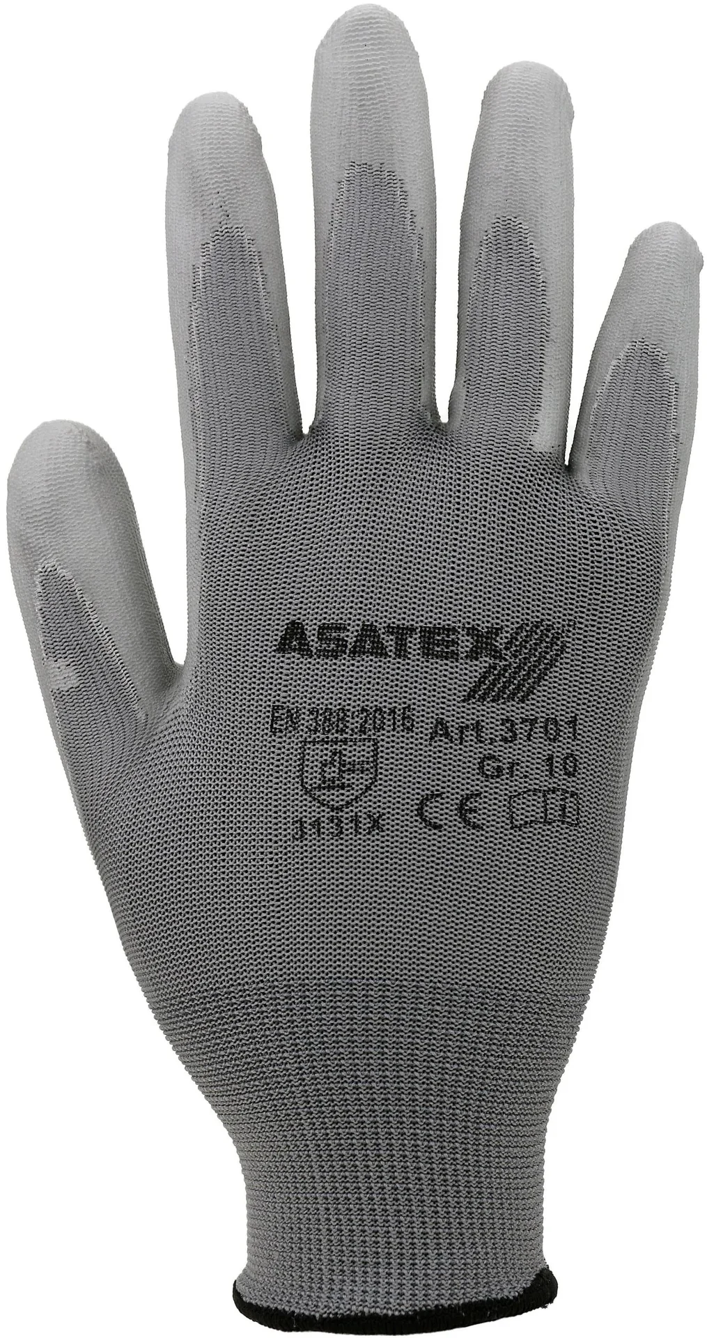 Feinstrickhandschuhe mit PU Beschichtung, grau, Größe 10, 5 Paar - 2