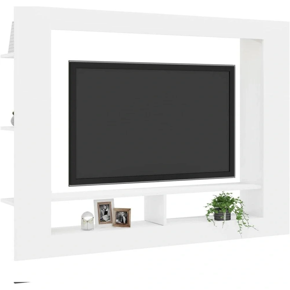 TV-Schrank 152x22x113 cm Spanplatte weiß - 6