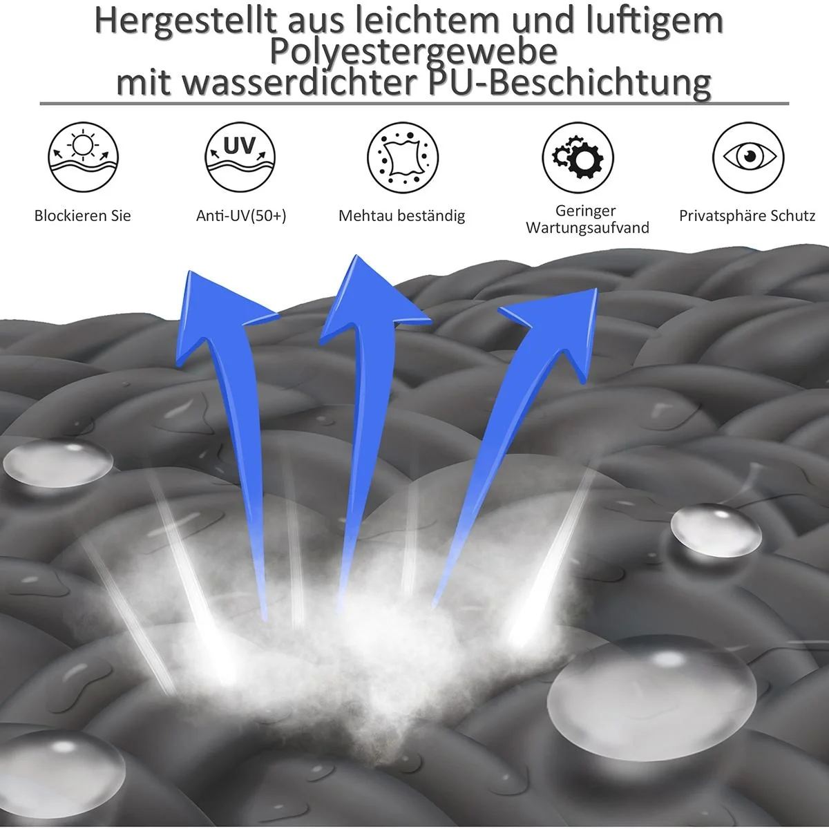 Senkrechtmarkise mit Handkurbel grau - 1