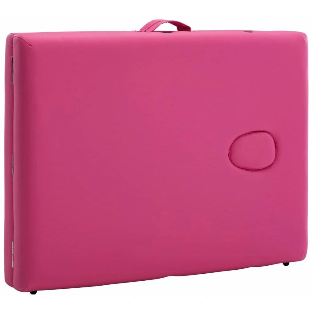 Massagetisch faltbar 2 Zonen Holz rosa - 8