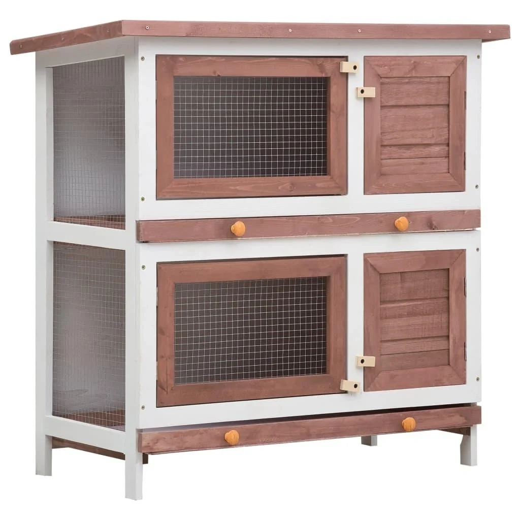 Outdoor-Kaninchenstall mit 4 Türen - 1