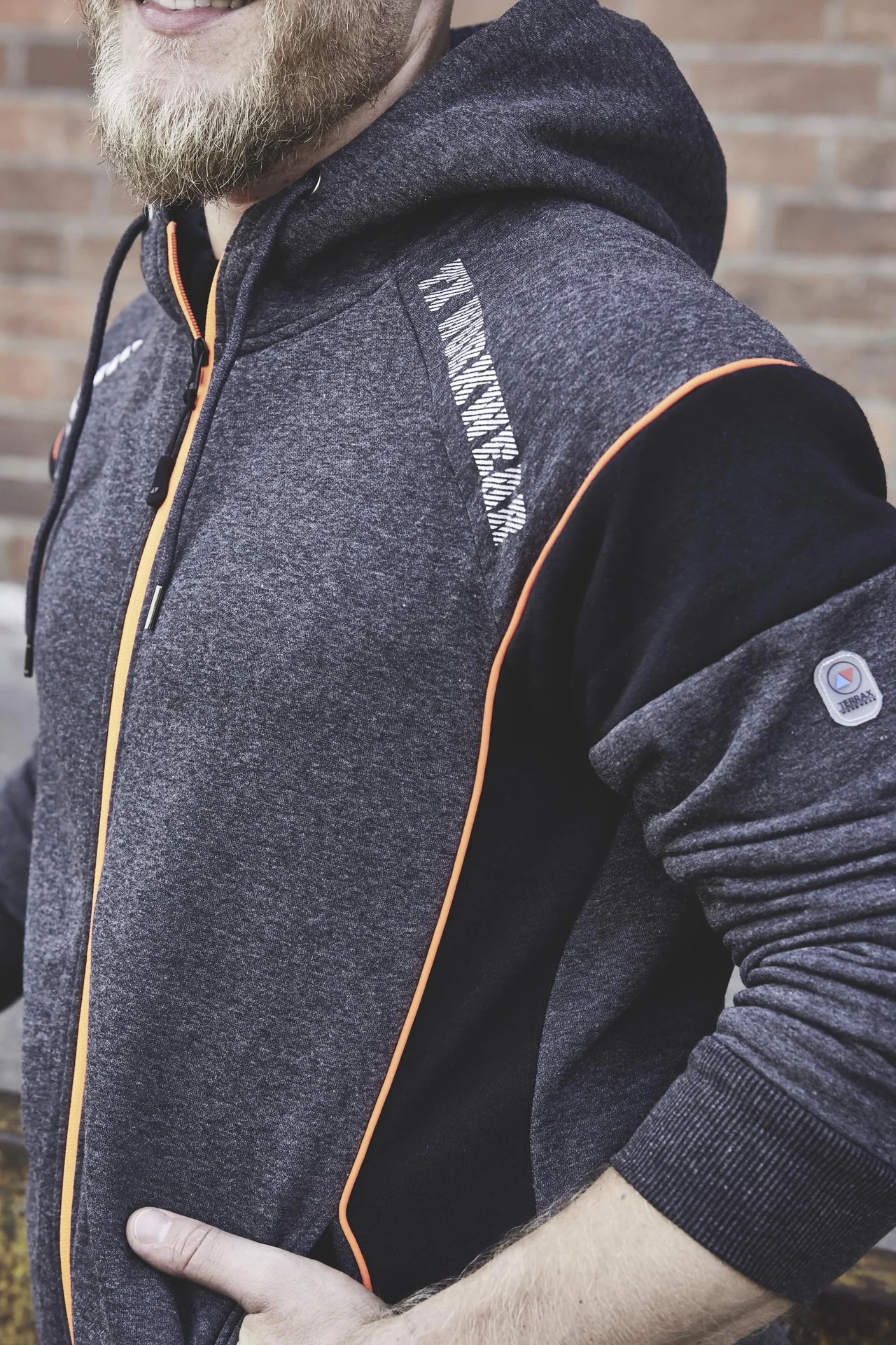 Sweatjacke, Farbe grau/schwarz, Gr.M - 6