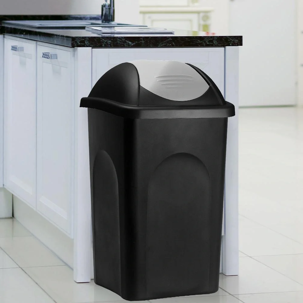 Abfallbehälter schwarz/silber 60L - 4