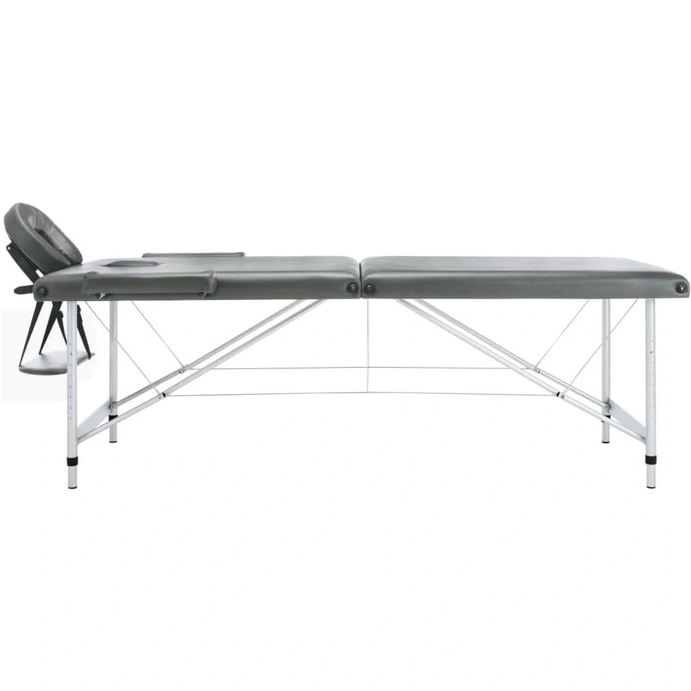 Massageliege 2 Zonen 186x68 cm Aluminiumrahmen anthrazit - 8