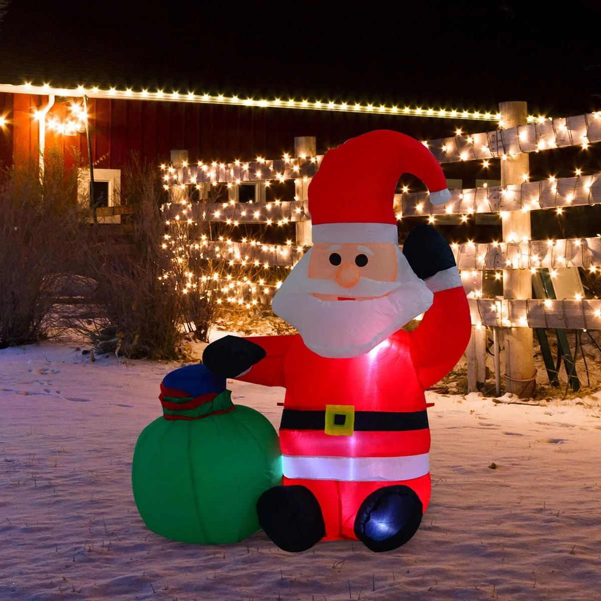 LED Weihnachtsmann aufblasbar warmweiß - 3