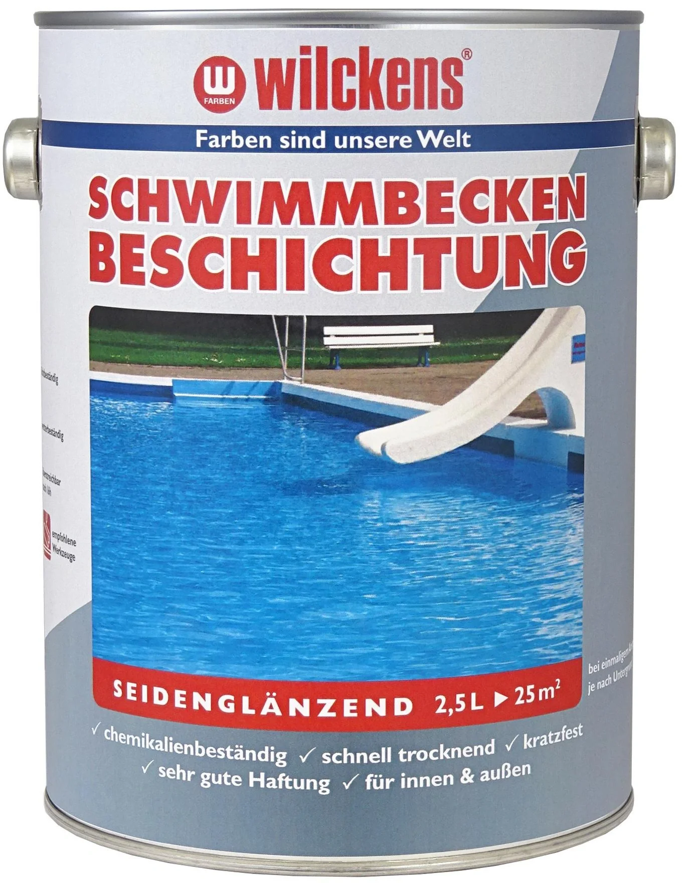 Schwimmbeckenbeschichtung Poolblau, 2500 ml - 1