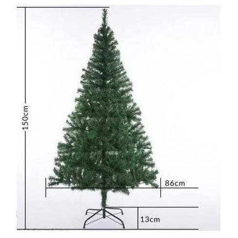 Weihnachtsbaum PVC inkl. Lichterkette und Ständer - 150cm - dunkelgrün - 3