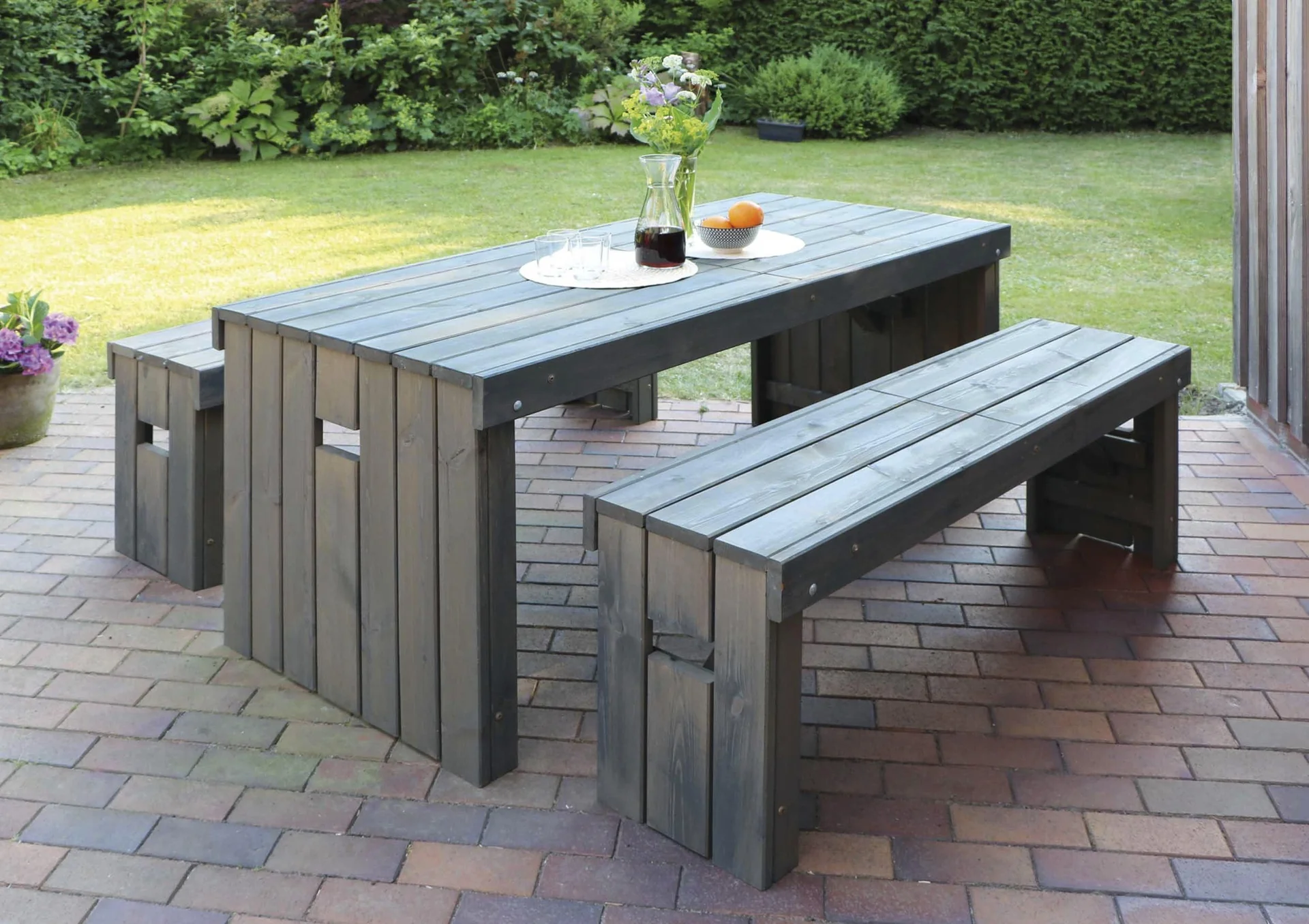 Holz-Garnitur Rotterdam grau - 3