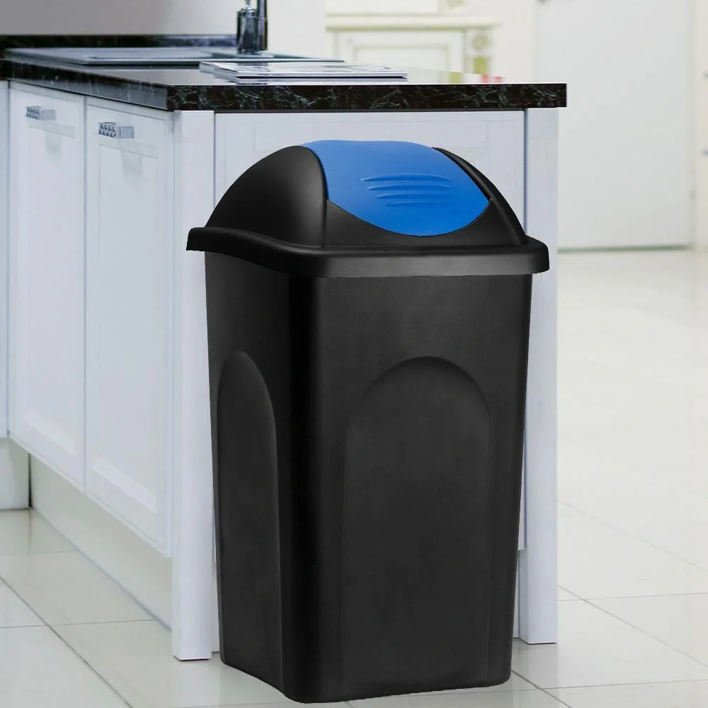 Abfallbehälter schwarz/blau 60 Liter - 2
