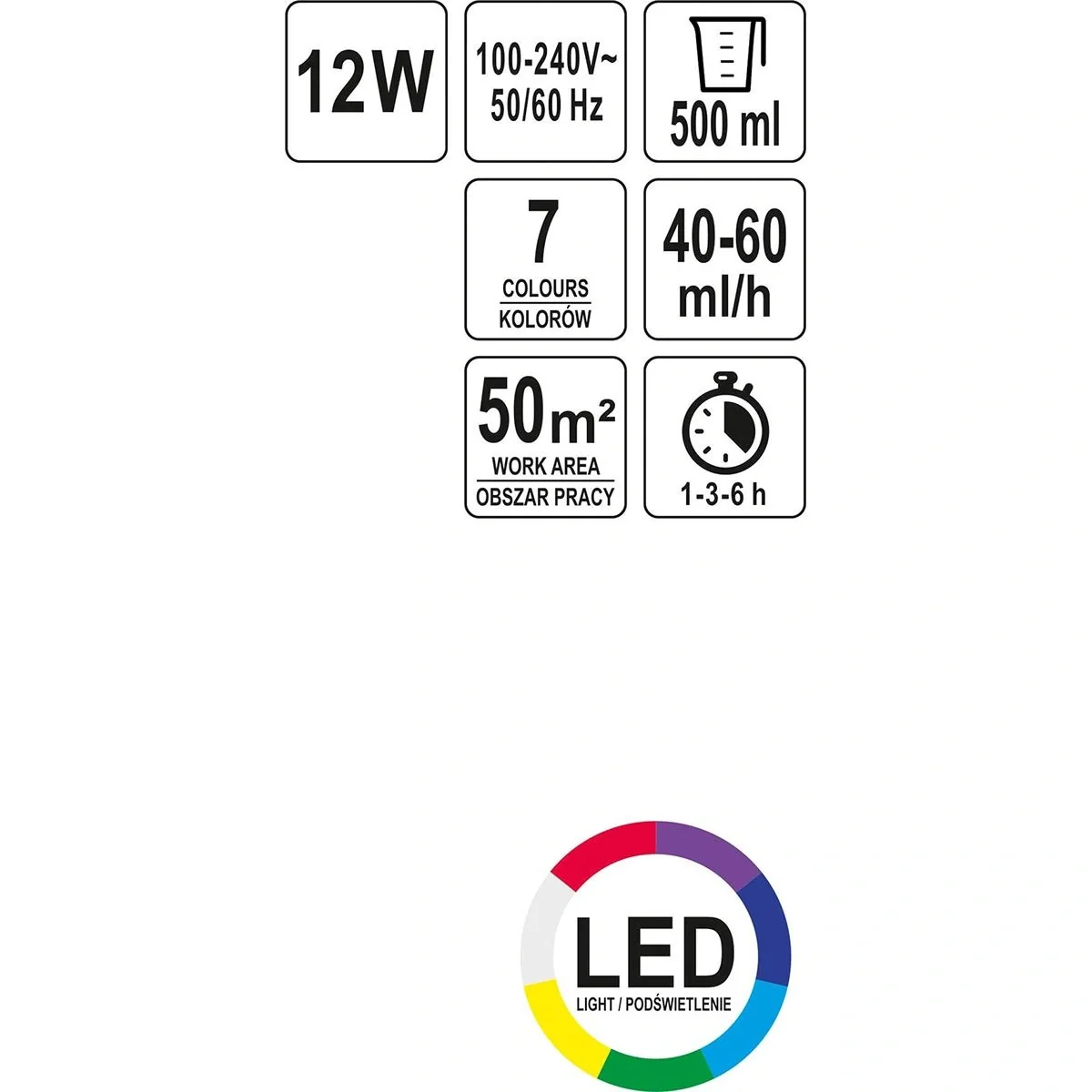 Luxuriöser Aroma-Diffusor mit Fernbedienung - 500 ml - 7 Lichtfarben - 9