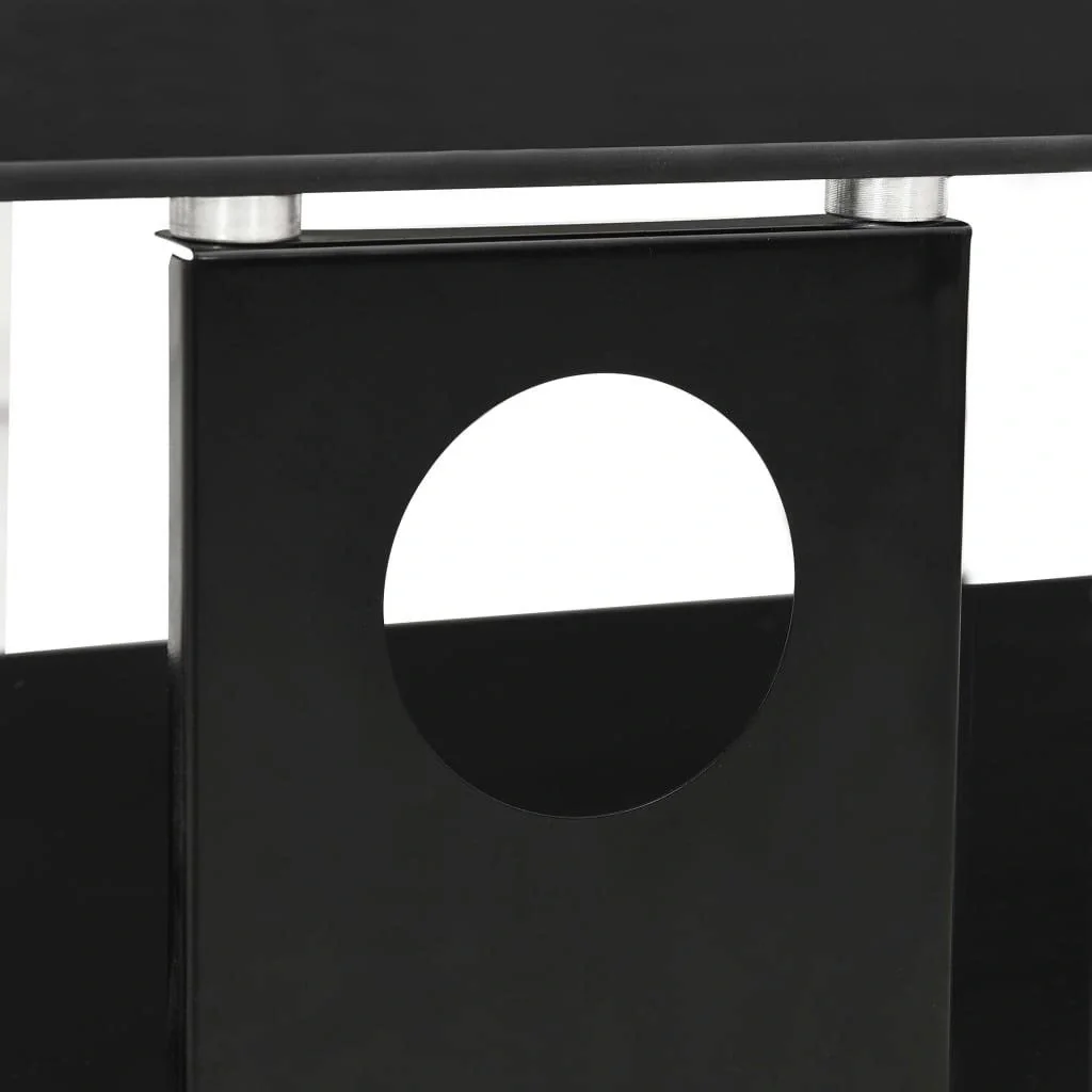 TV-Schrank 75x40x40 cm gehärtetes Glas schwarz - 6