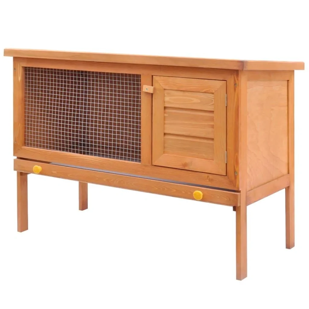 Kaninchenstall für draußen mit 1 Boden Holz - 1