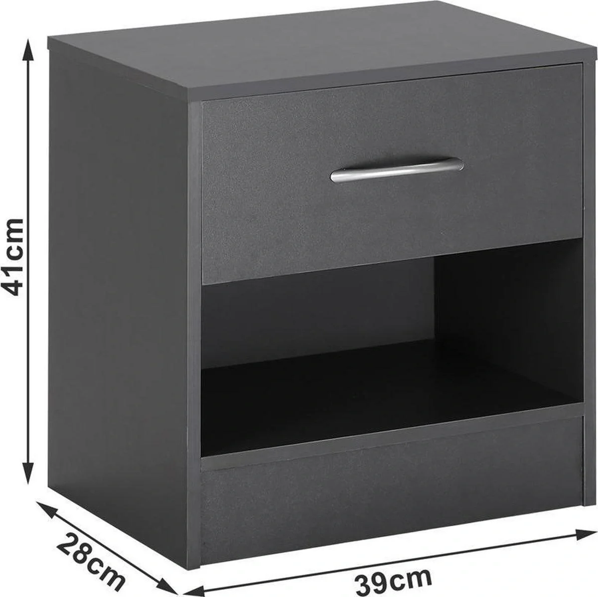 Nachttisch grau 39x28x41cm - 3