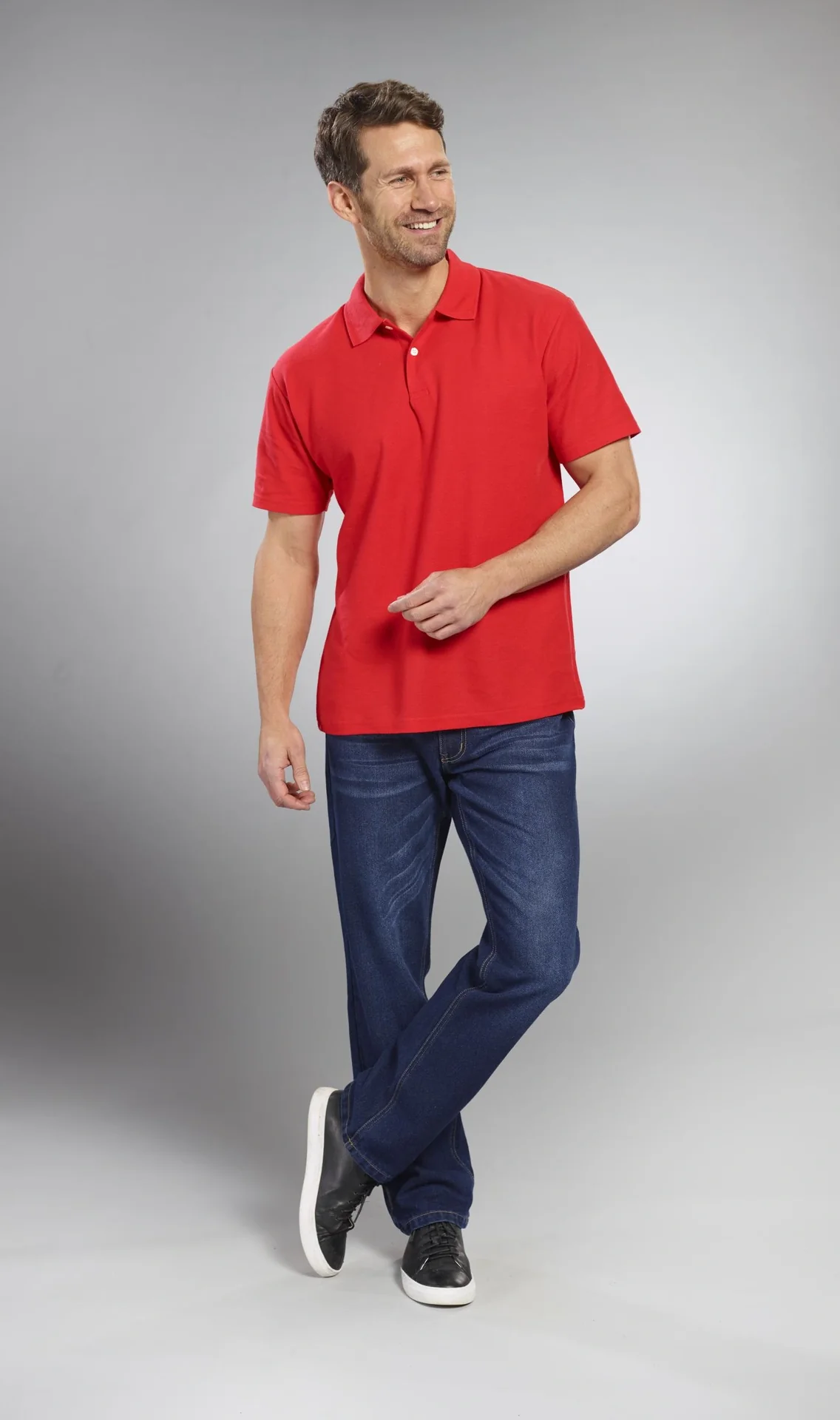 Poloshirt mit Piquestruktur, Farbe rot, Gr.M - 7