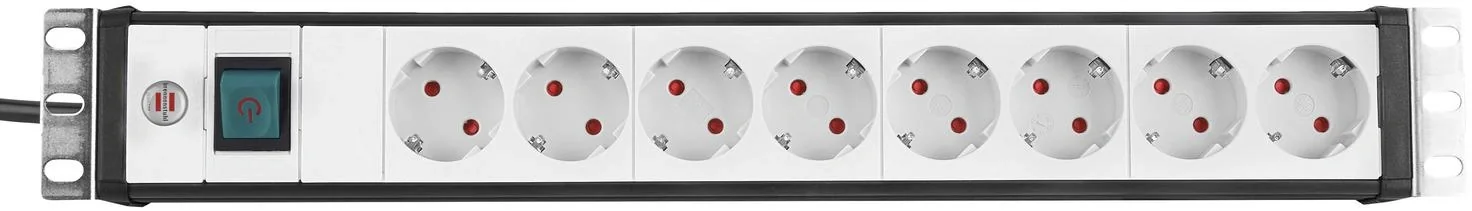 Steckdosenleiste Premium-Line 8-fach, 19" Format ideal für Serverschränke, schwarz/grau - 1