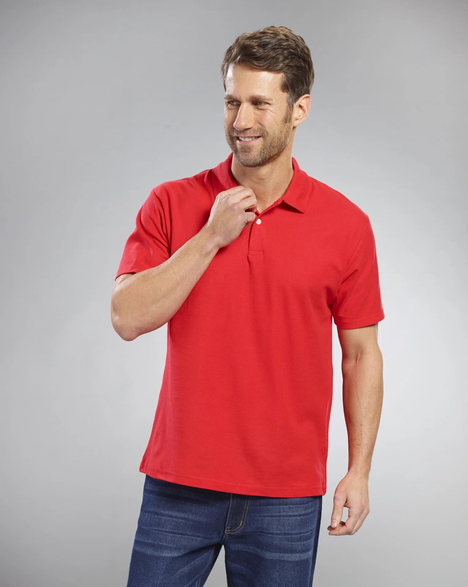 Poloshirt mit Piquestruktur, Farbe rot, Gr.3XL - 5