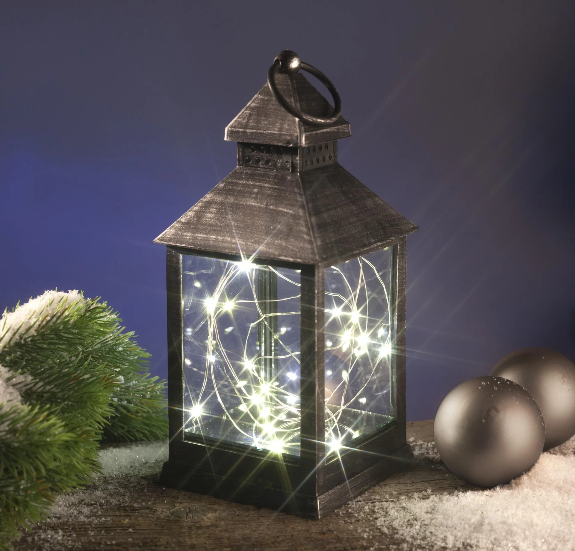 Laterne mit Mini-Lichterkette - 4